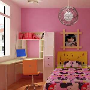 儿童房飘窗粉色简约装修效果图