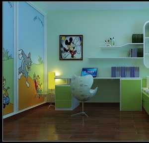 清新绿色二居儿童房间装修效果图
