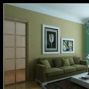 现代客厅黑色沙发装修效果图