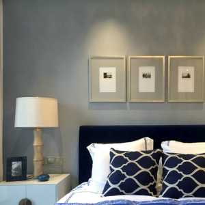 卧室壁纸客厅家具蓝色装修效果图